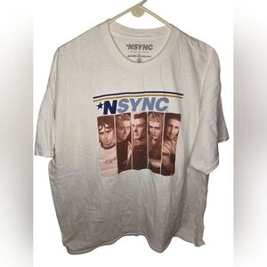 NSYNC Unisex Adult White Short Sleeve Graphic T-Shirt Size 2XL
